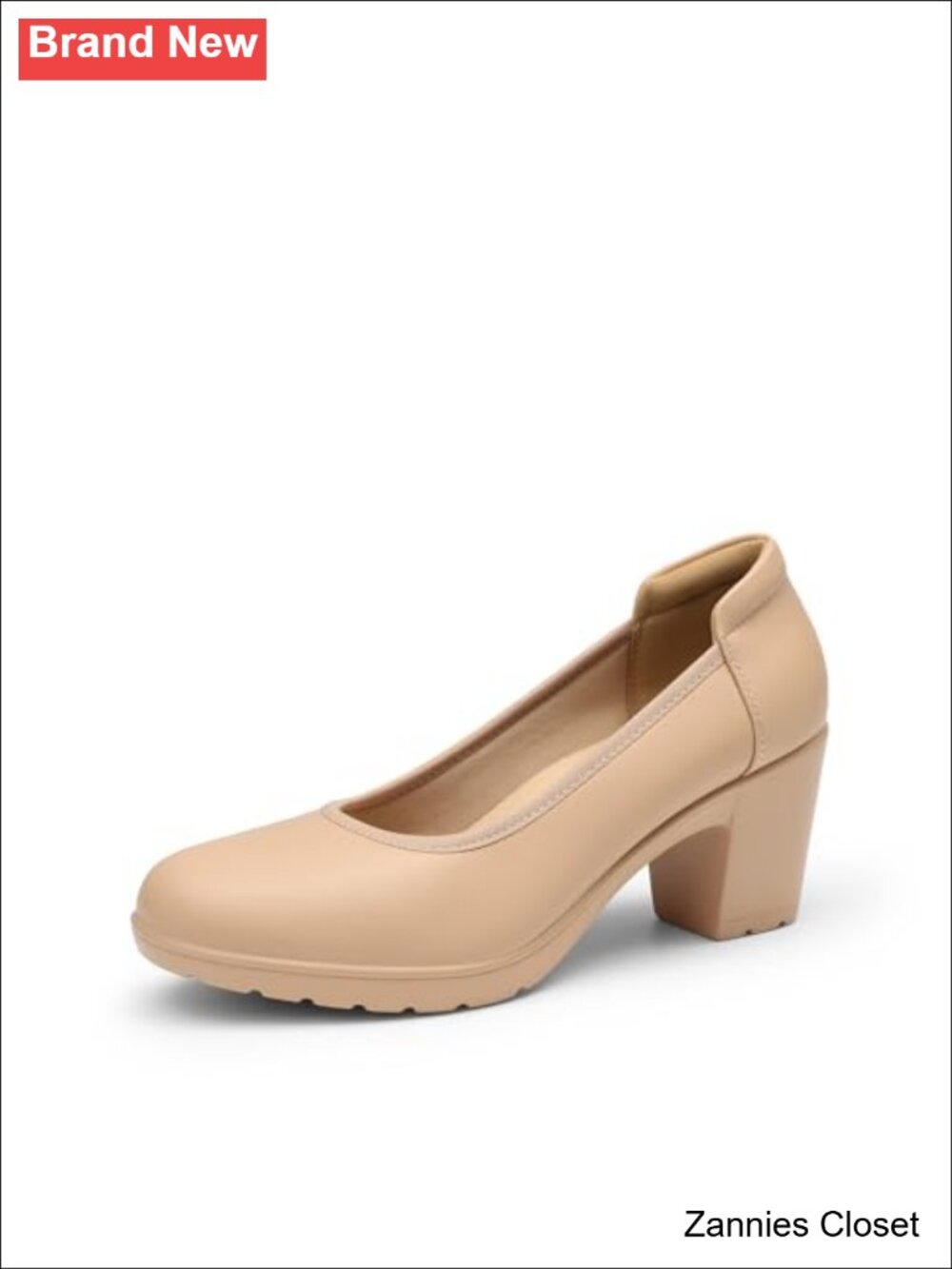 ✨ DREAM PAIRS Women's Chunky Round Toe Dress Shoes Block Heel Pumps Work